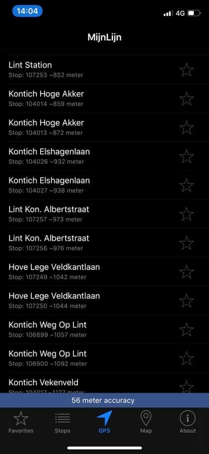 MijnLijn 3.10 GPS view
